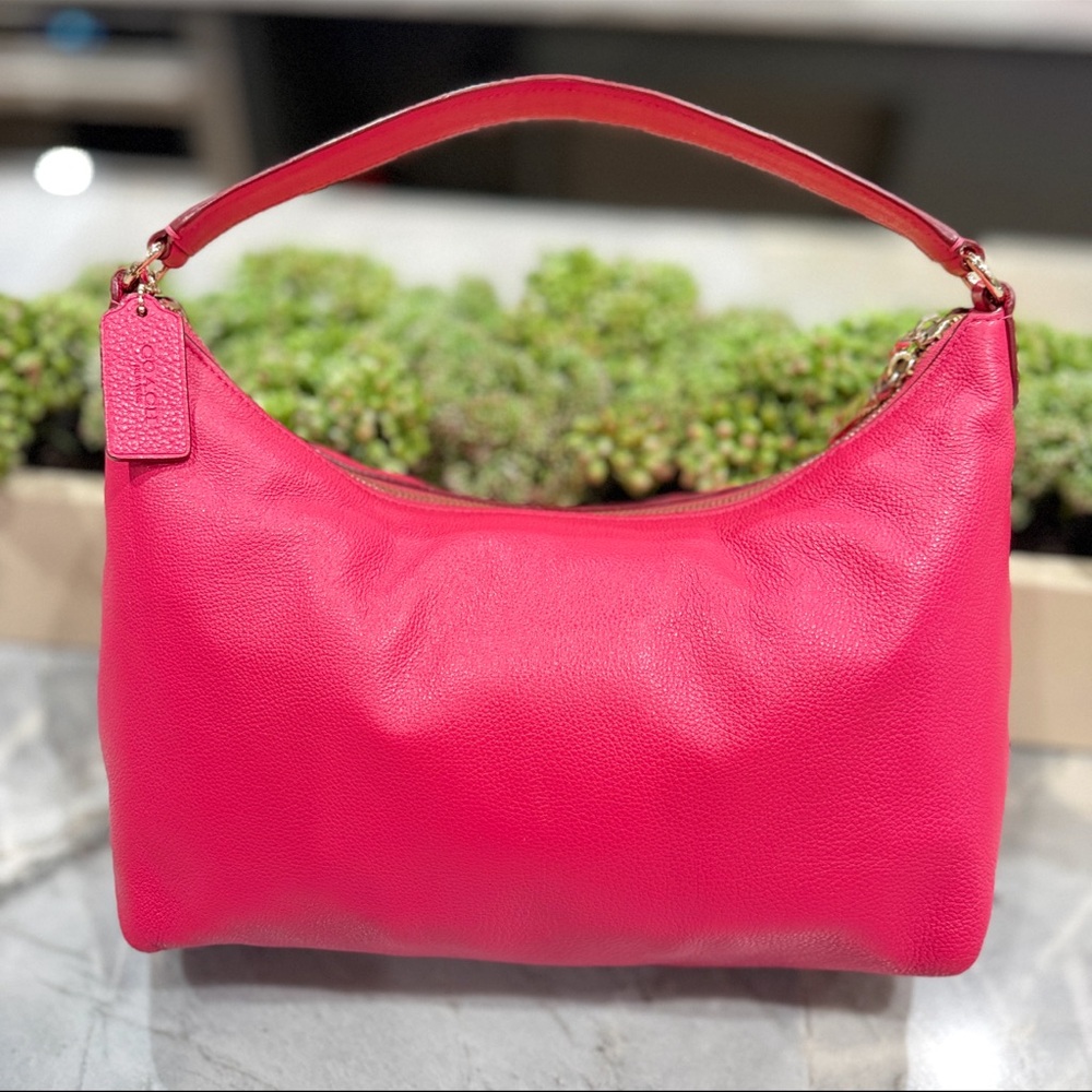 Coach Celeste Pink Pebble Leather Shoulder Bag - Picture 4 of 8